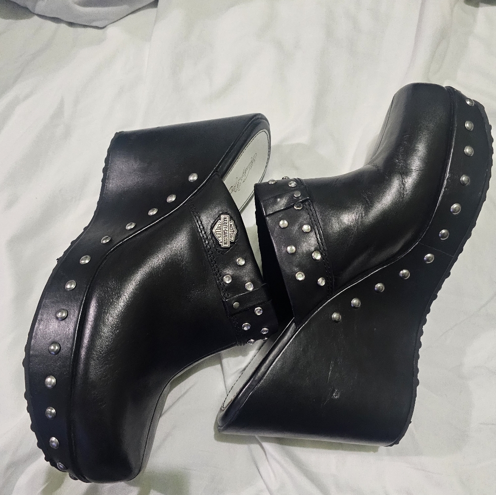 Harley Davidson Slip On Wedges